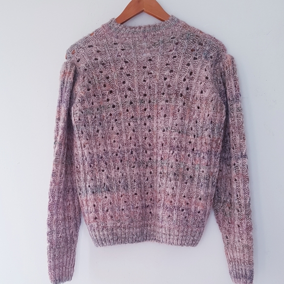 BARTOLINI Pink Marled Puff Shoulder Knitted Sweater - Picture 8 of 8